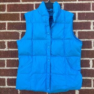Lands End Blue Goose-down Puffer Vest size XS